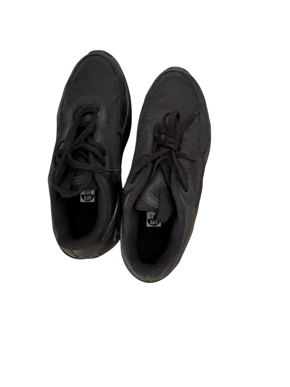 Nike Kids All-Black Mesh Lace-Up Sneakers